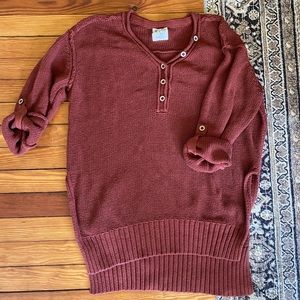 Free people burnt orange long sweater XS